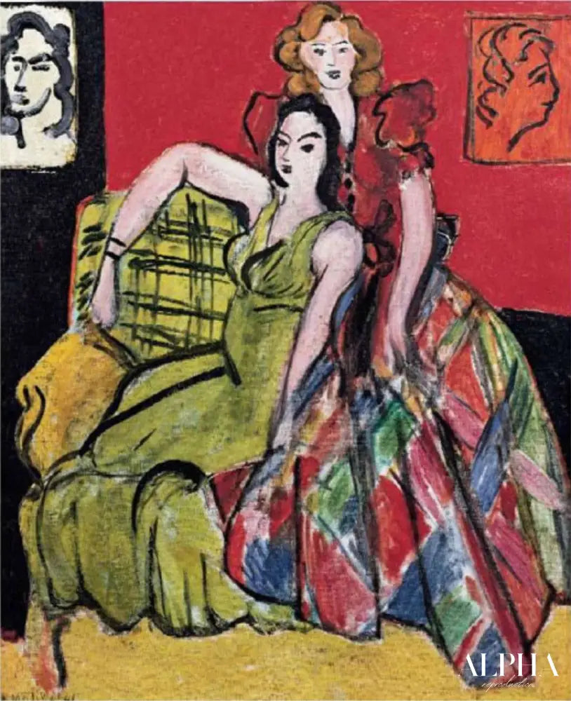 Deux filles La jupe jaune et la jupe à carreaux - Matisse - Reproductions de tableaux et peintures haut de gamme