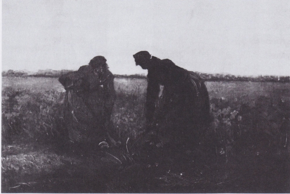 Reproduction du tableau « Deux paysannes creusant - Vincent van Gogh » par Alpha Reproduction en peinture à l’huile