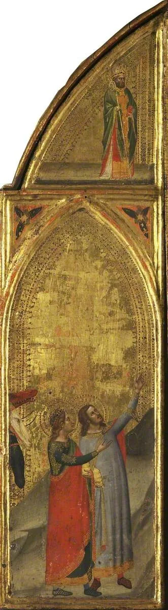 Два волхва и епископ (триптих, левая панель) (обратная сторона) - Бернардо Дадди