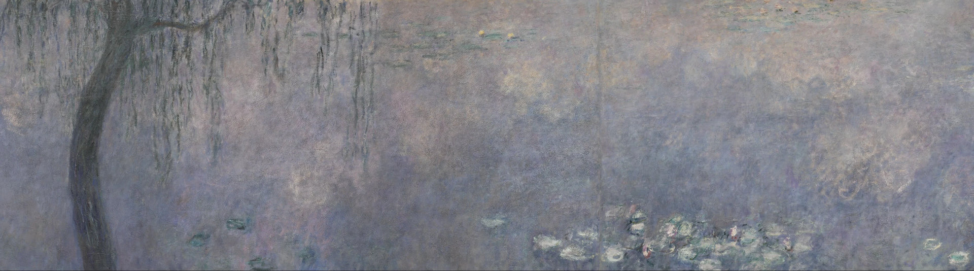 Détail du saule gauche et des nymphéas dans Les Deux Saules INV 20104