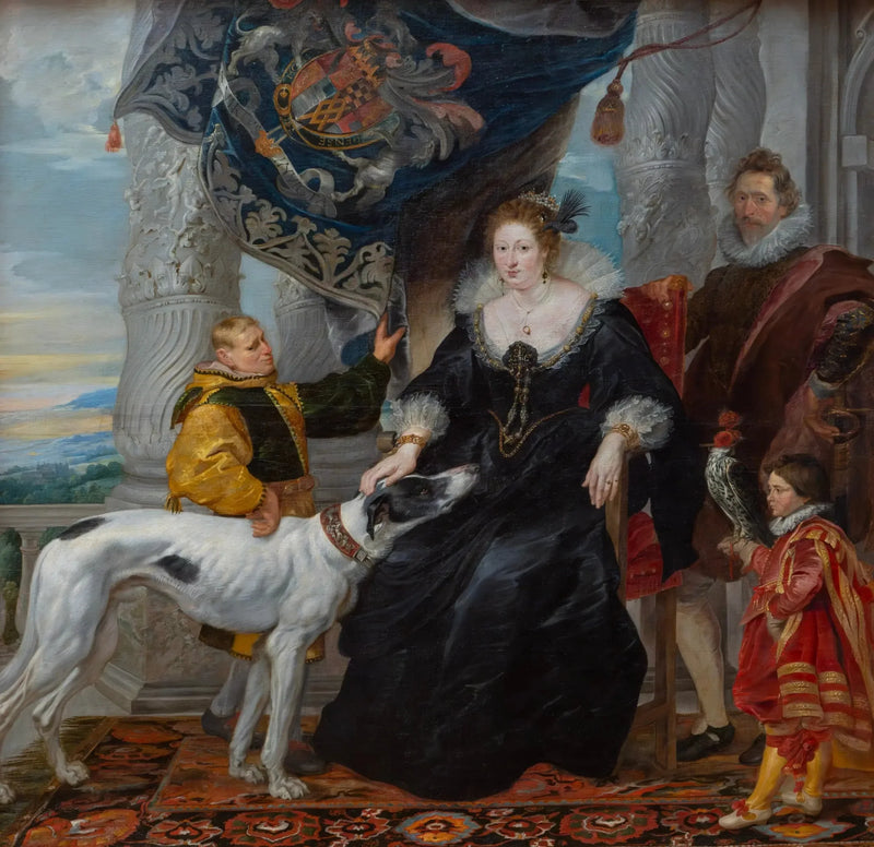 Двойной портрет Алетии Талбот (1585-1654), графини Арндел и сэра Дадли Карлтона (1573-1632), с двумя слугами - Питер Пауль Рубенс