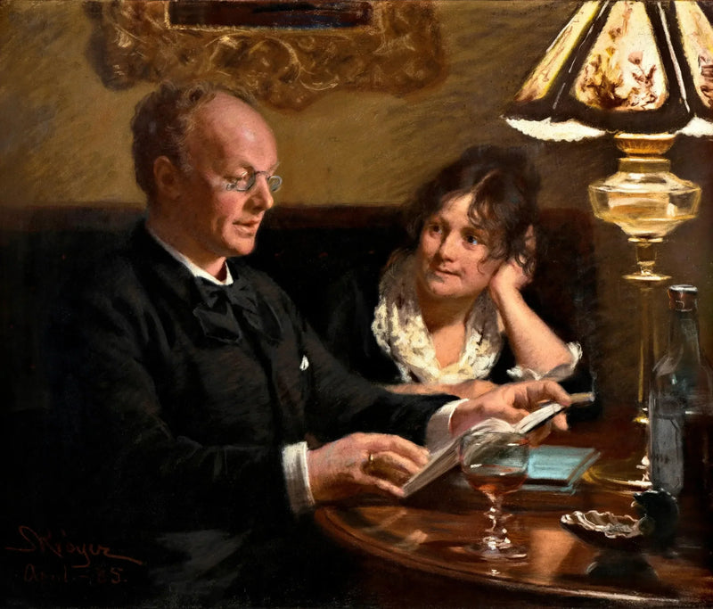 Двойной портрет королевского актера Эмиля Пулсена (1842-1911) и его жены Анны, урождённой Нæsер (1849-1934) - Педер Северин Крюер
