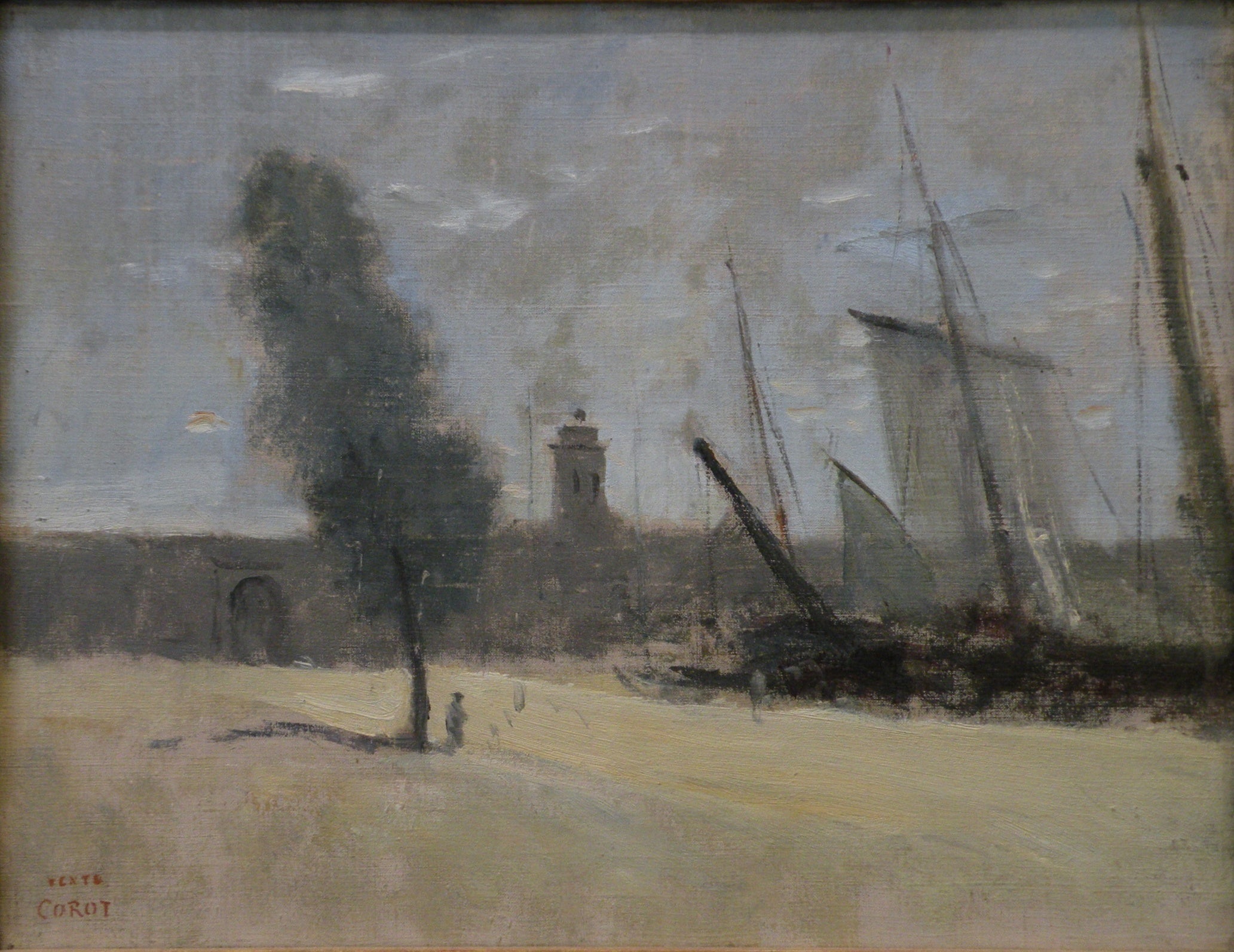 Dunkerque remparts et porte d’entrée du port - Jean-Baptiste Camille Corot - Alpha Reproduction