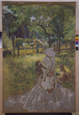 Mère et enfant au jardin, peinture de Édouard Vuillard