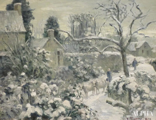 Effet de la neige avec des vaches à Montfoucault - Camille Pissarro - Reproductions de tableaux et peintures haut de gamme