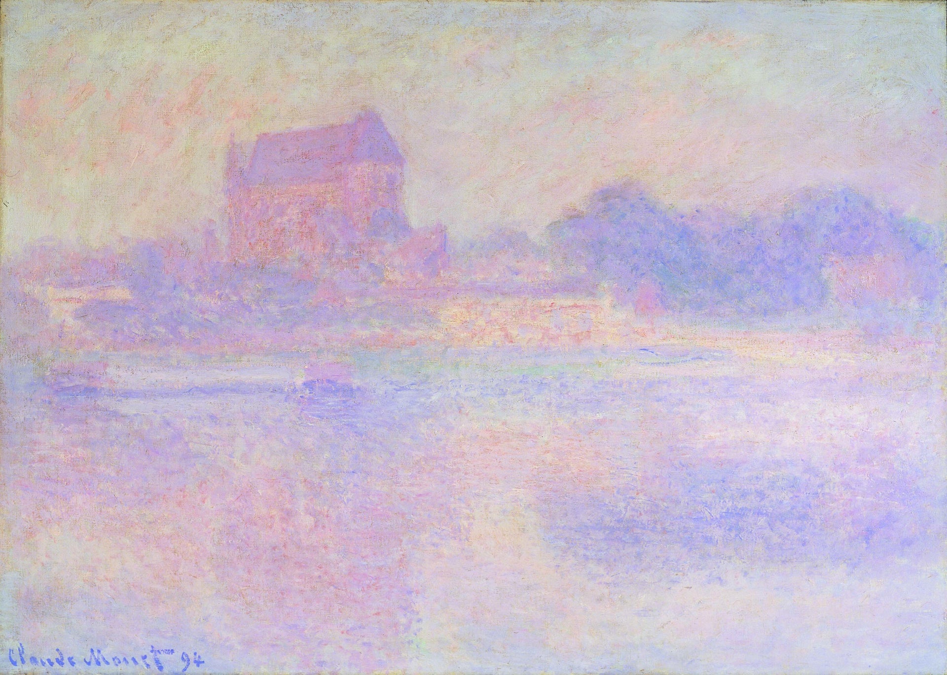 L’Église de Vernon, brouillard de Claude Monet, 1894 – Shelburne Museum 1972-69.4, Wildenstein 1390