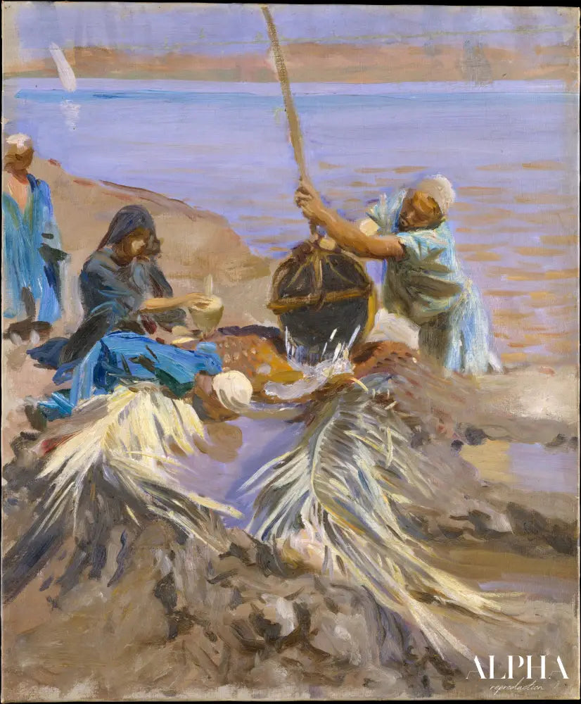 Égyptiens élevant l'eau du Nil - John Singer Sargent - Reproductions de tableaux et peintures haut de gamme