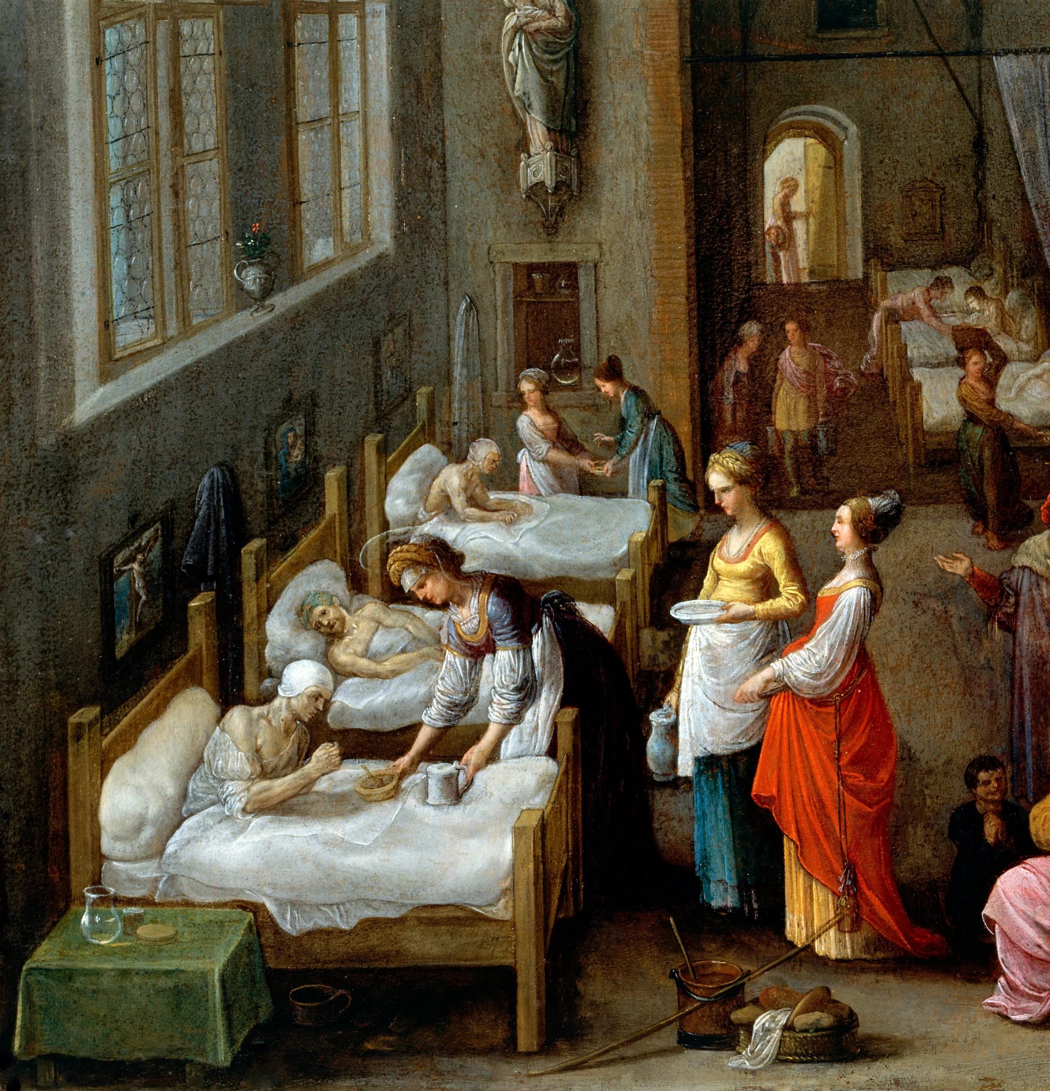 Élisabeth de Hongrie en visite à l'hôpital - Adam Elsheimer image 1 reproduction d’œuvre d’art à l’huile