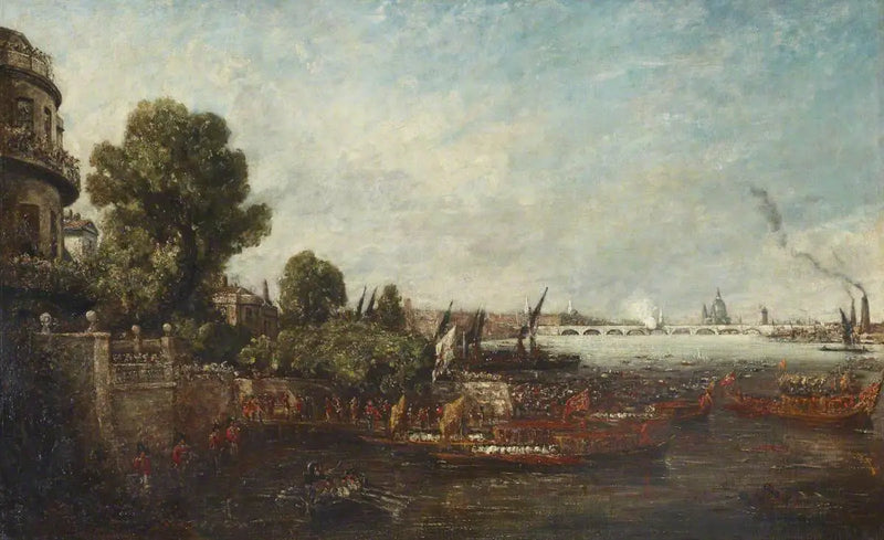 Высадка Джорджа IV с Уайтхолла: открытие моста Ватерлоо, 1817 - Джон Констебл