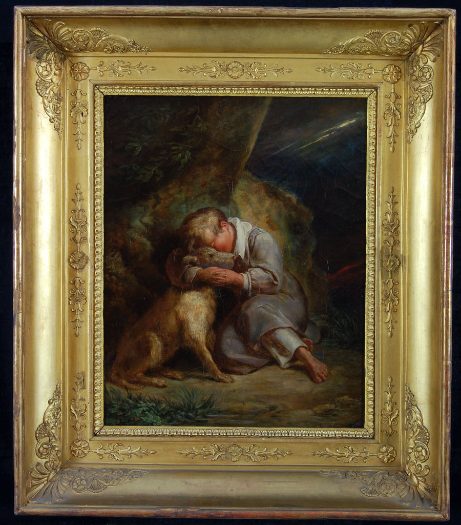 Ребенок с собакой - Арри Шеффер