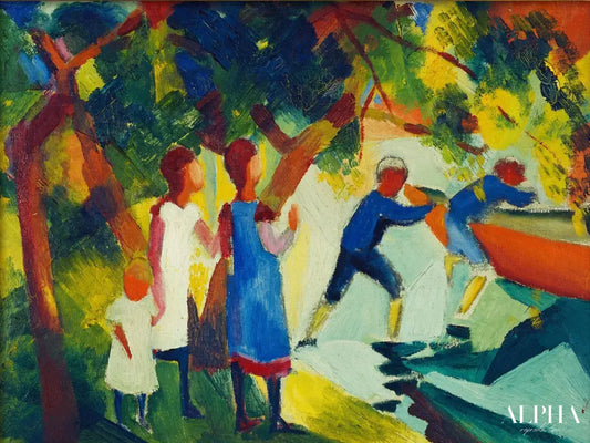 Enfants à l'eau - August Macke - Reproductions de tableaux et peintures haut de gamme