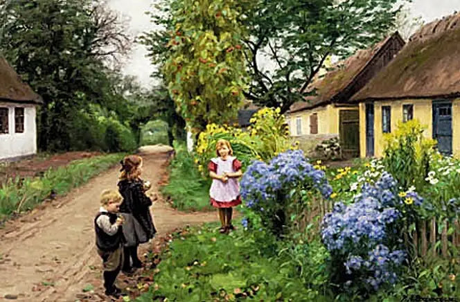 Дети у Киркестьена. Юллинг. - Х. А. Брендекильде