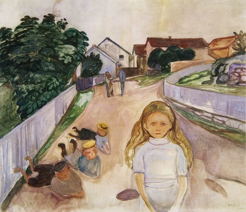 Дети, играющие на улице в Åsgårdstrand - Эдвард Мунк