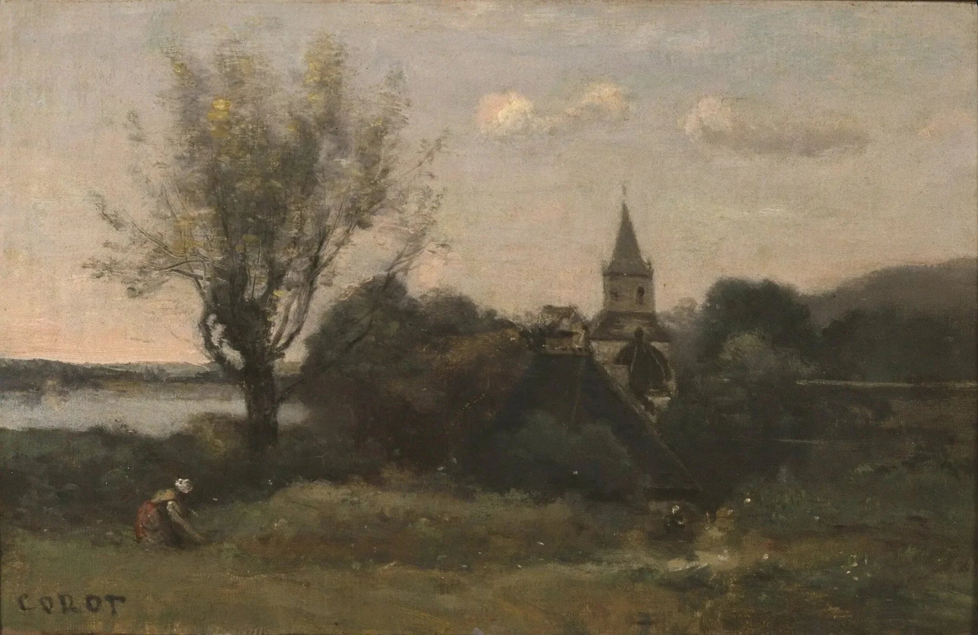Ennery près d'Auvers - Jean-Baptiste Camille Corot image 1 reproduction artisanale de tableau