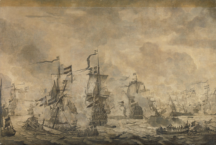 Épisode de la bataille du Sound entre les flottes hollandaise et suédoise, 8 novembre 1658 - Willem Van de Velde l'Ancien