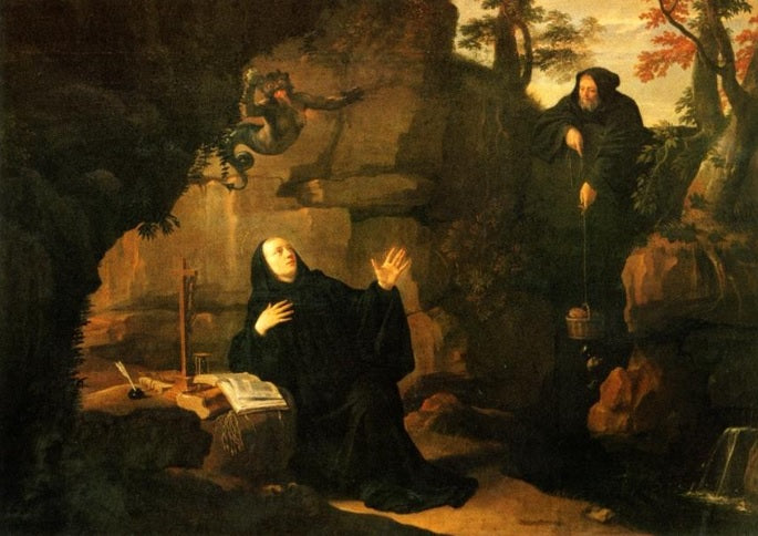 Épisodes de la vie de saint Benoît: Saint Benoît nourri par le frère Romain - Philippe de Champaigne - Alpha