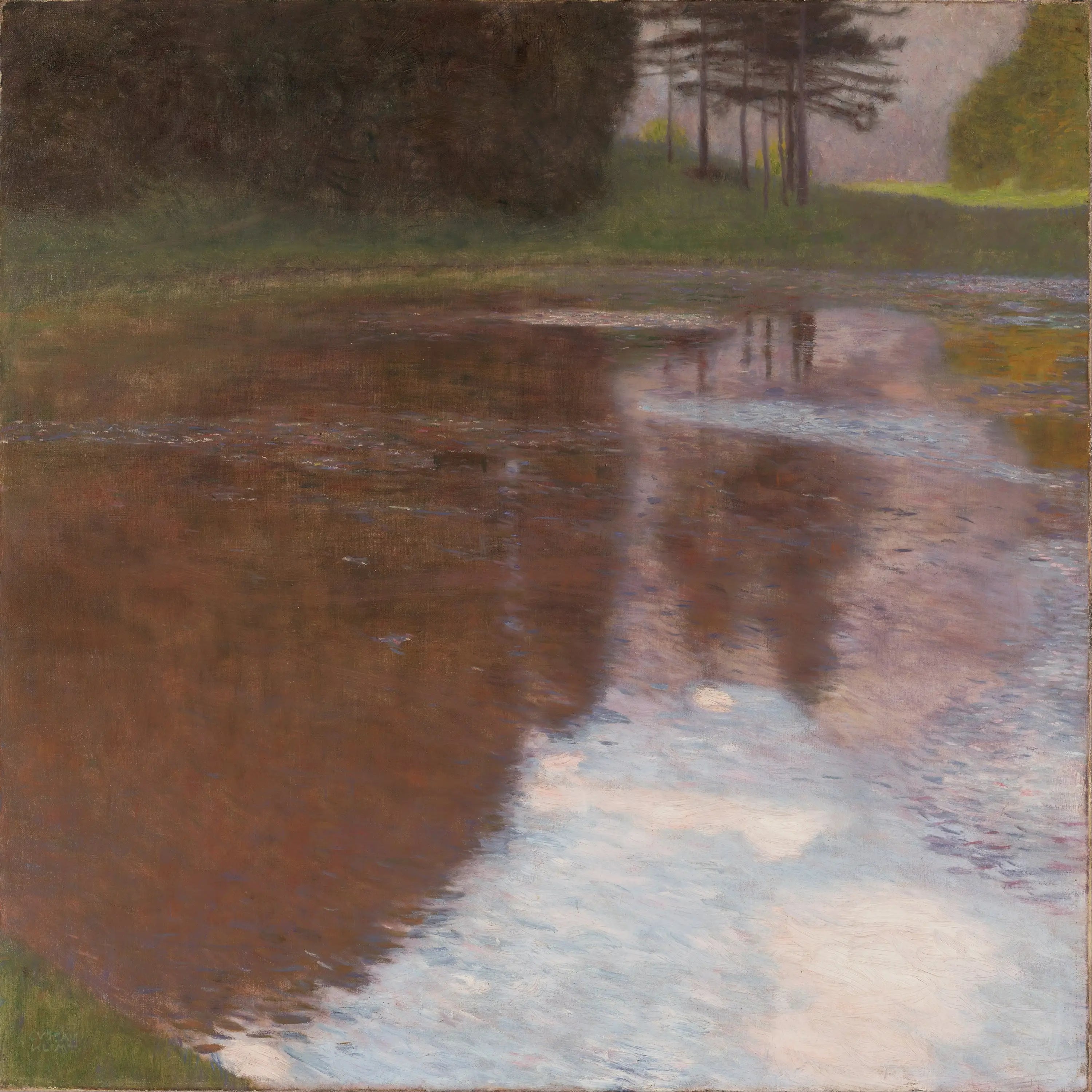 Étang calme - Gustav Klimt image 1 copie de tableau peinte à la main