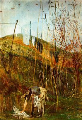Развешивание белья. Настенная картина Falconiera - Giovanni Boldini