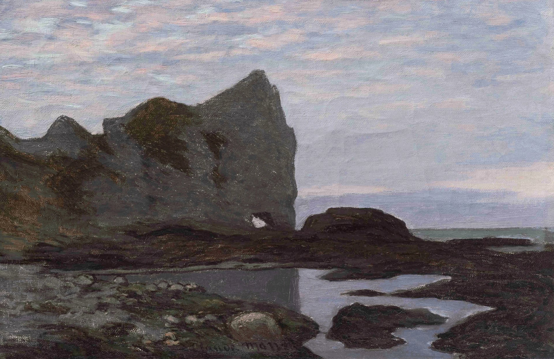 Étretat W22a par Claude Monet, vers 1864, collection Peindre en Normandie