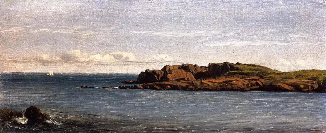Étudier sur la côte du Massachusetts - Sanford Robinson Gifford image 1 copie peinte à la main à l’huile
