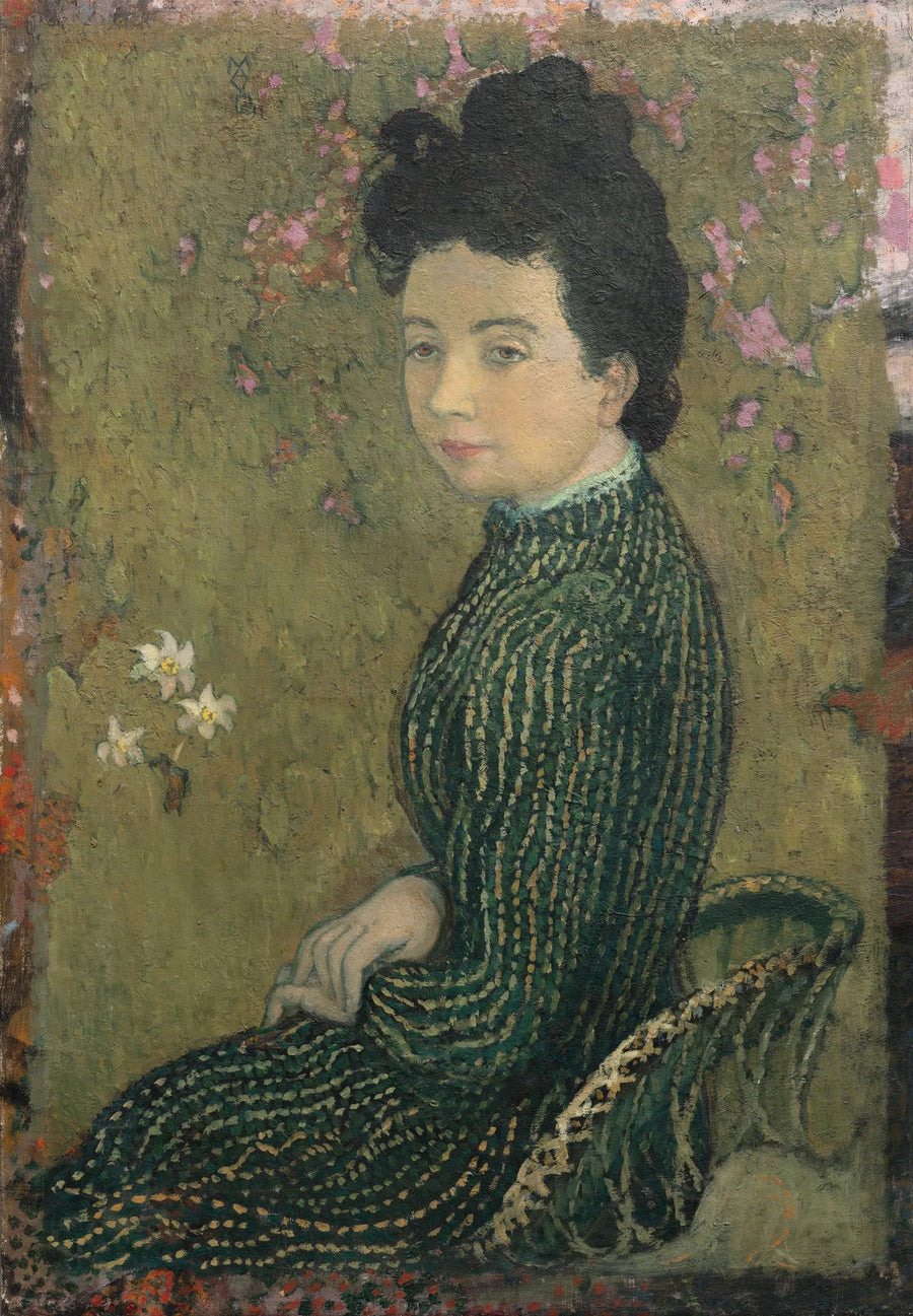Eva Meurier в зеленом платье - Maurice Denis