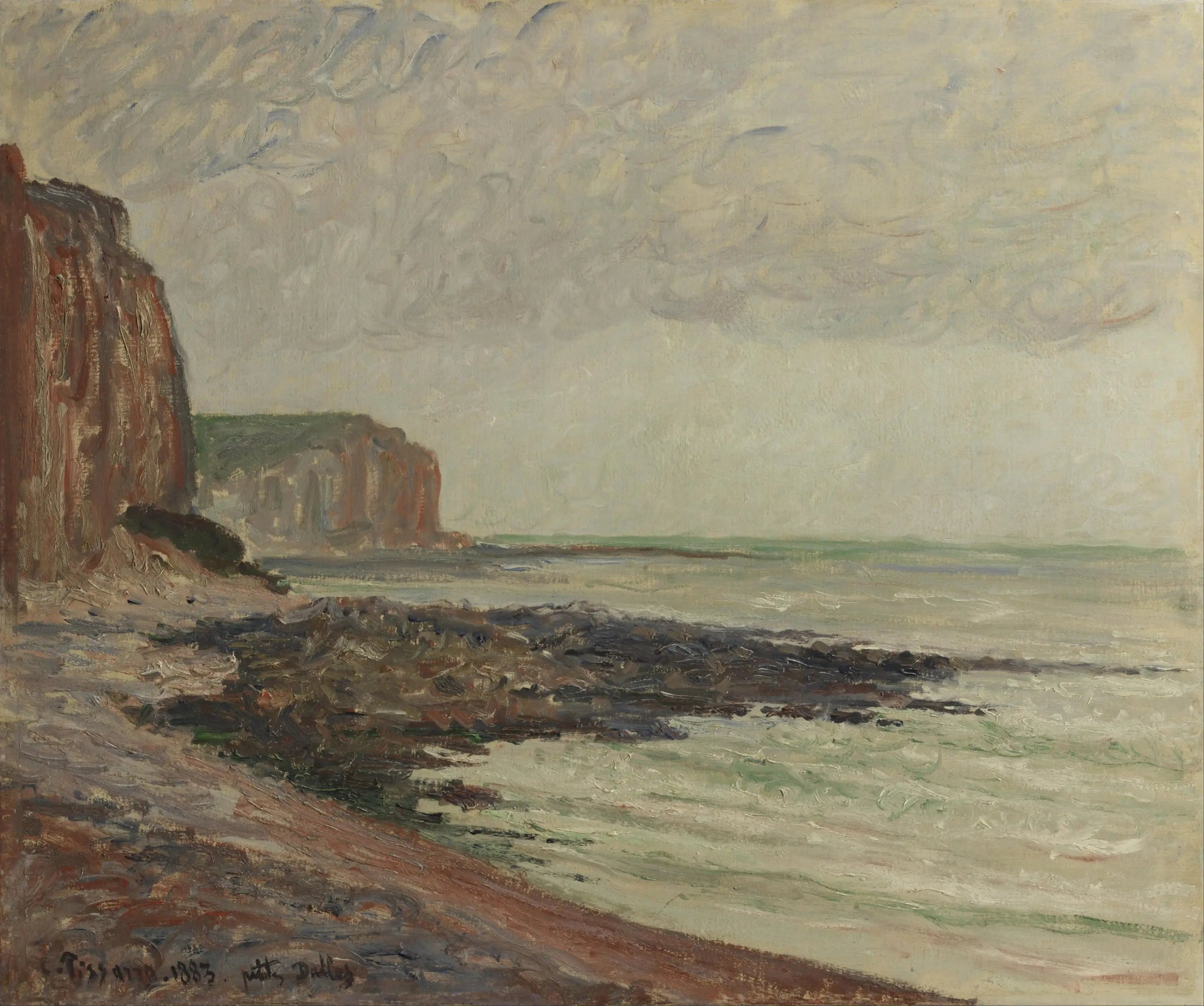 Falaises aux Petites-Dalles - Camille Pissarro image 1 copie peinte à la main à l’huile
