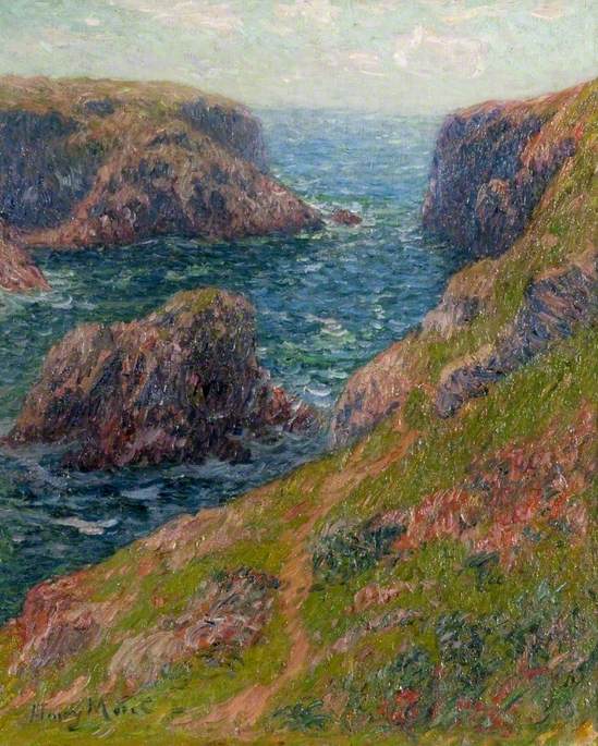 Falaises de Port-Domois, Belle-Île - Henry Moret image 1 copie peinte à la main à l’huile