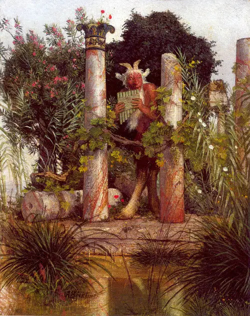 Faune soufflant dans la syrinx - Arnold Böcklin - Alpha Reproduction