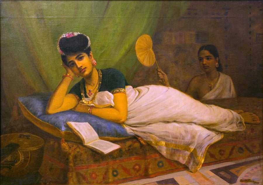 Femme allongée - Ravi Varmâ image 1 reproduction réalisée par Alpha Reproduction