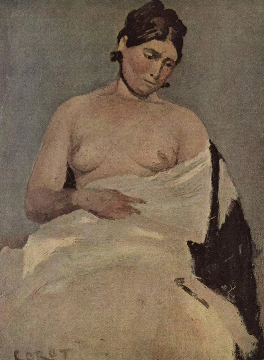 Женщина, сидящая обнаженной, — Жан-Батист Камиль Корот