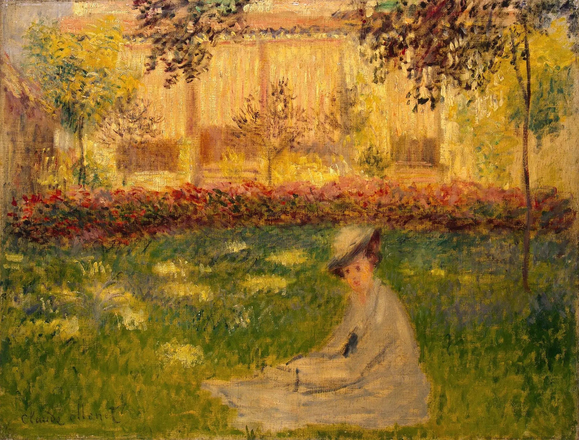 Femme assise dans le jardin - Claude Monet image 1 reproduction d’œuvre d’art à l’huile