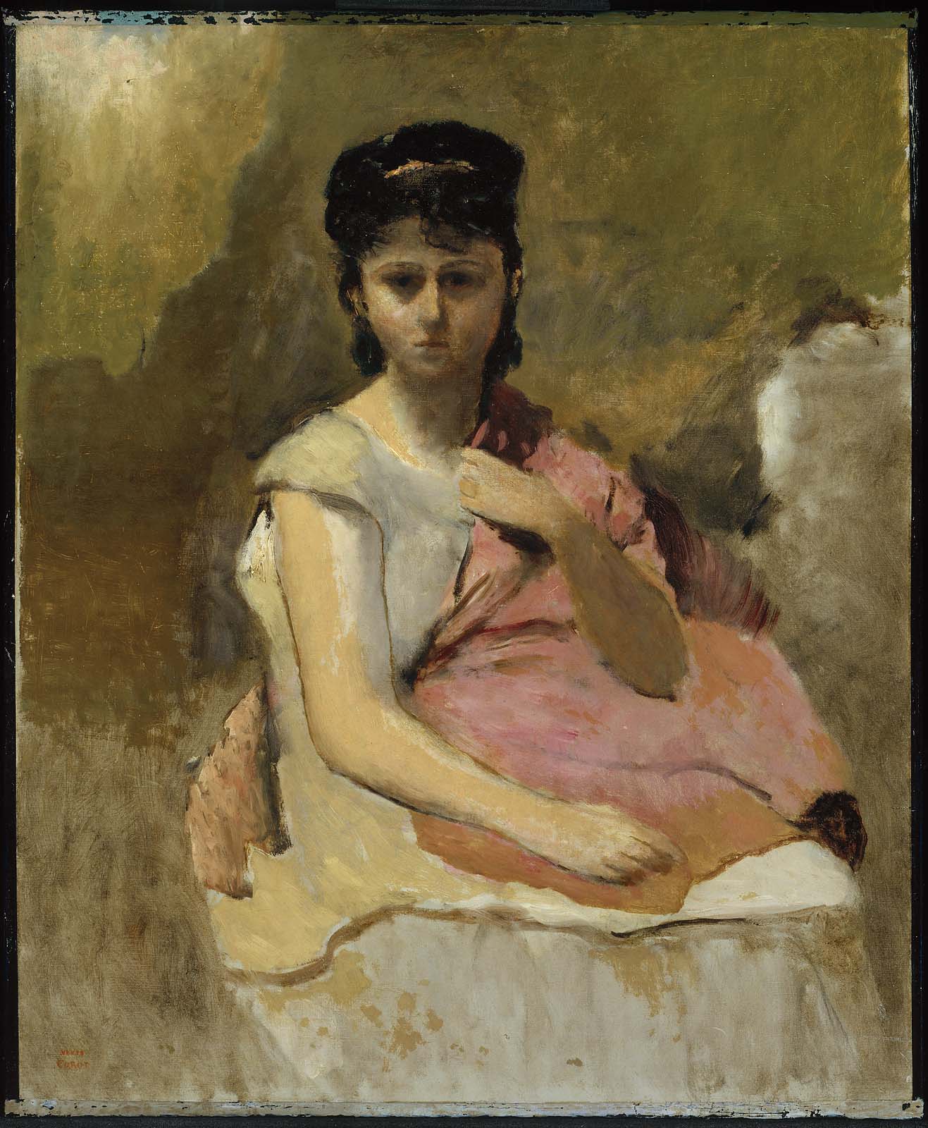 Femme au châle rose - Jean-Baptiste Camille Corot - Alpha Reproduction