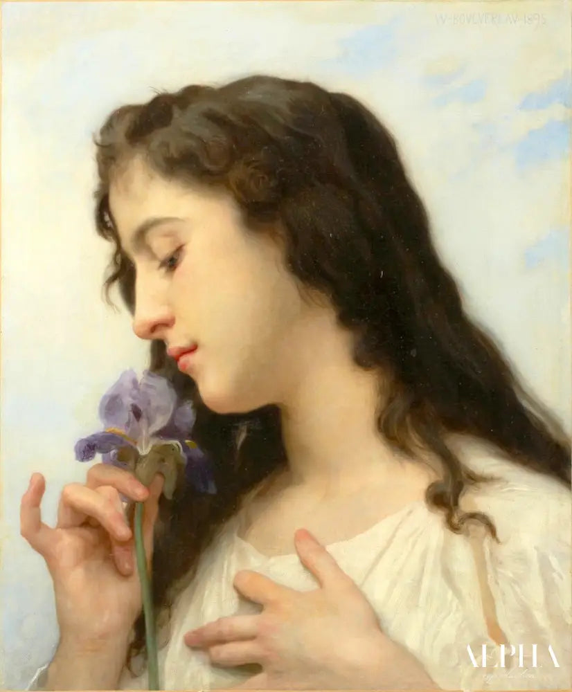 Femme avec Iris - William Bouguereau - Reproductions de tableaux et peintures haut de gamme