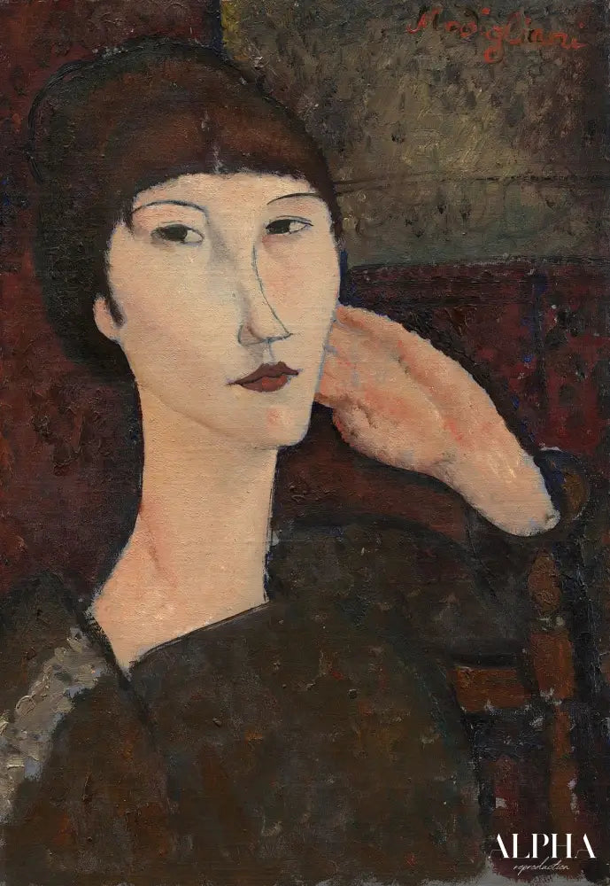 Femme avec une frange - Amedeo Modigliani - Reproductions de tableaux et peintures haut de gamme