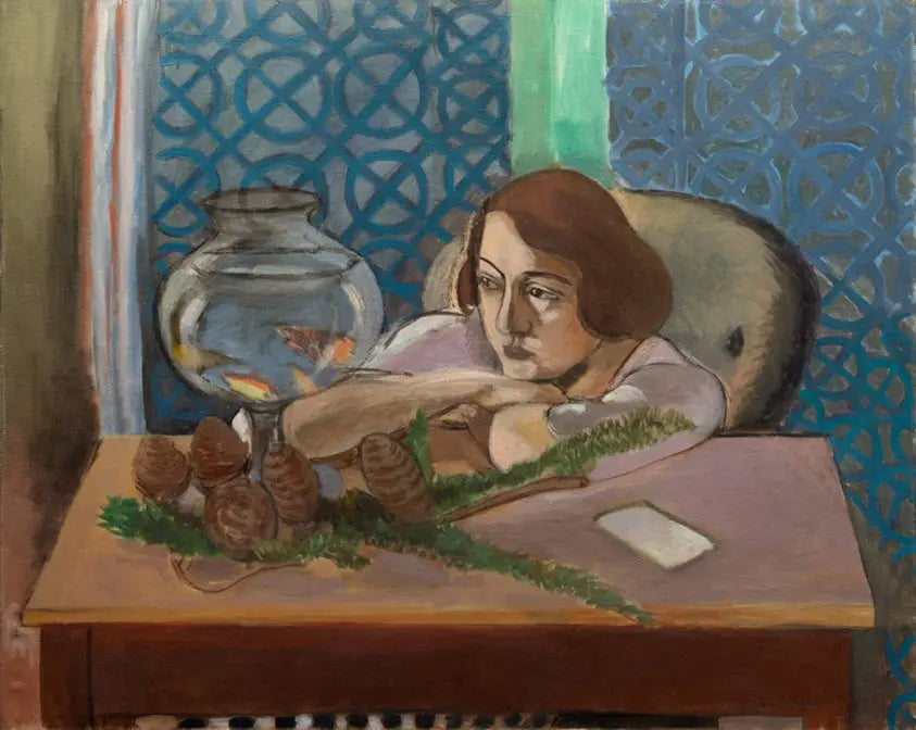 Reproduction du tableau « Femme devant un aquarium - Henri Matisse » par Alpha Reproduction en peinture à l’huile