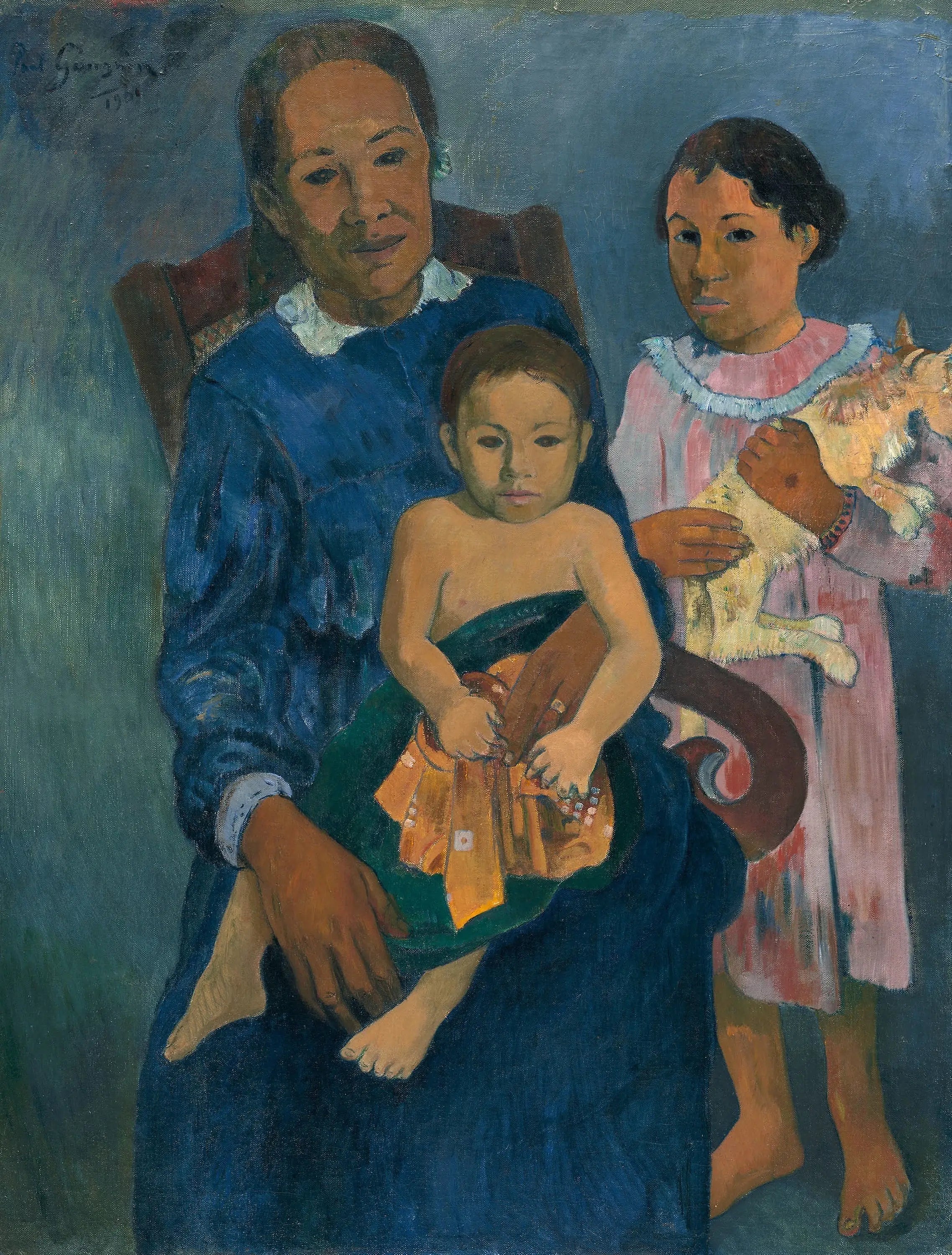 Reproduction du tableau « Femme et deux enfants - Paul Gauguin » par Alpha Reproduction en peinture à l’huile