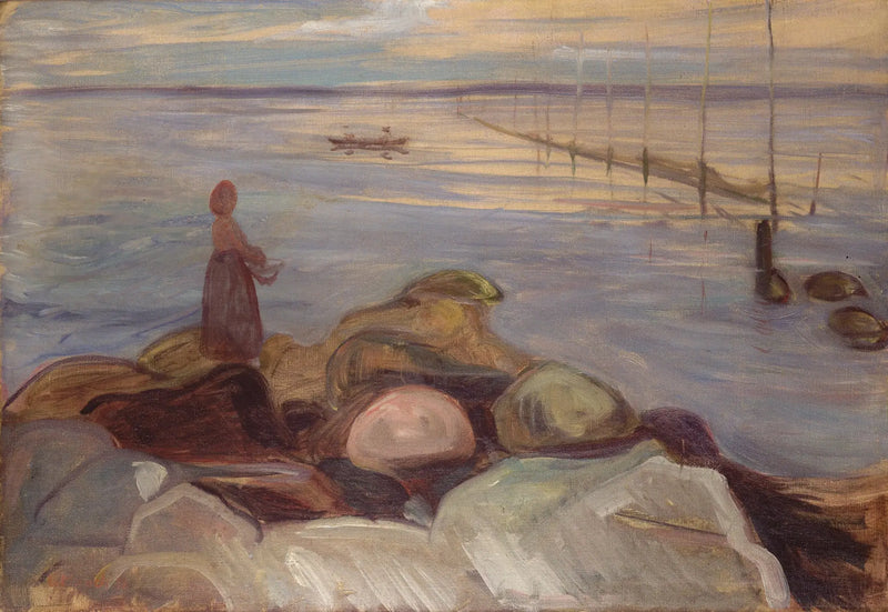 Женщина у моря в Åsgardstrand - Эдвард Мунк
