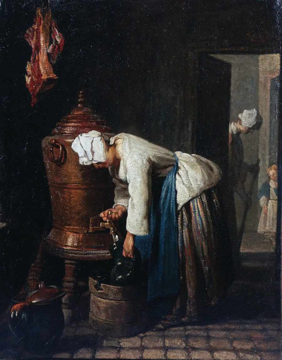 Женщина, набирающая воду из цистерны - Жан-Симеон Шарден