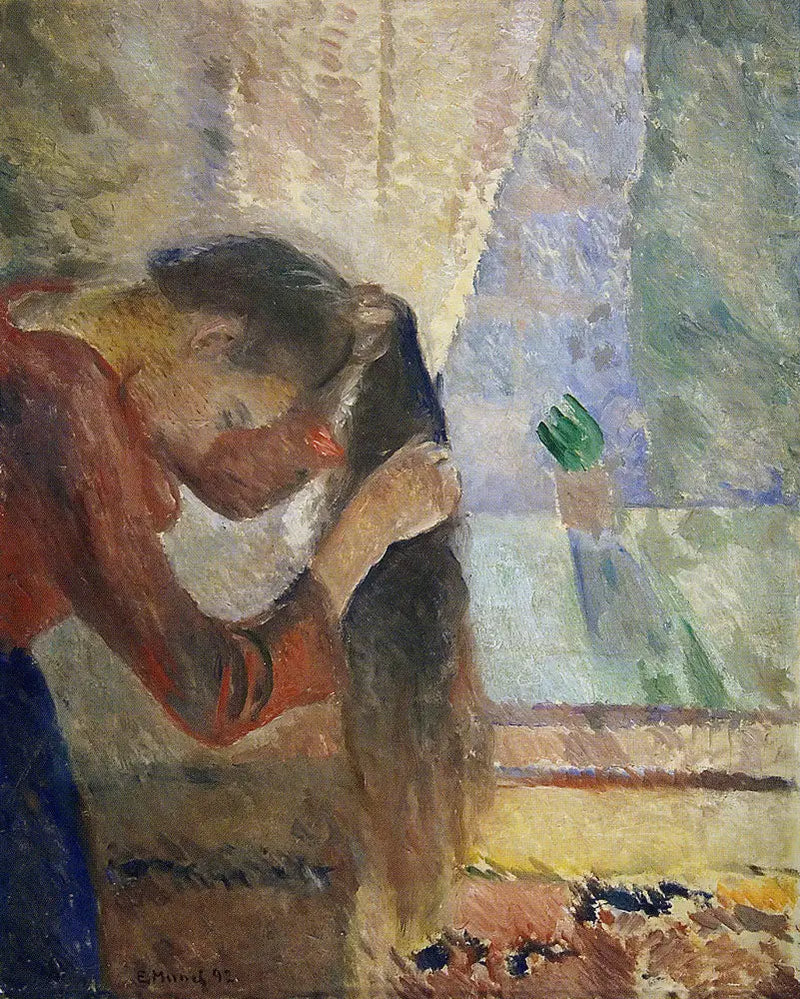 Женщина, укладывающая волосы - Эдвард Мунк