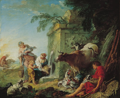 Femmes à la fontaine - François Boucher - Alpha Reproduction