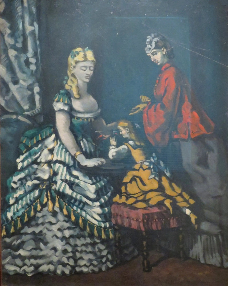 Женщины и девочка в интерьере - Поль Сезанн