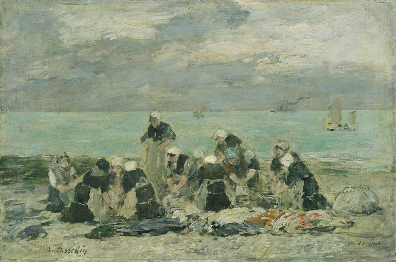 Женщины, стирающие белье в Этрета - Эжен Буден