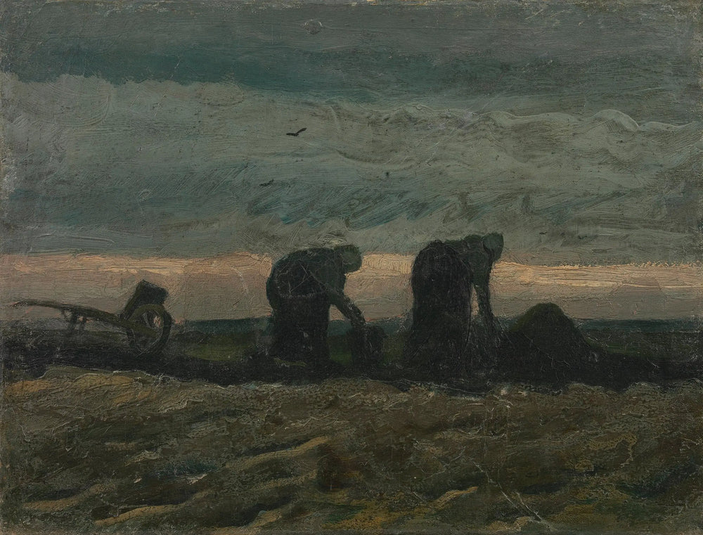 Reproduction du tableau « Femmes sur la lande de tourbe - Vincent van Gogh » par Alpha Reproduction en peinture à l’huile