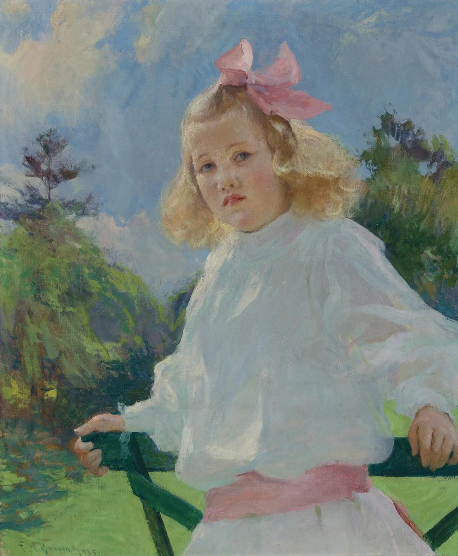 Девочка с розовым бантом - Frank Weston Benson