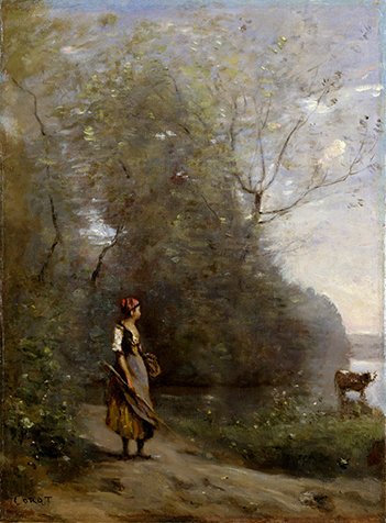 Fille dans une forêt - Jean-Baptiste Camille Corot - Alpha Reproduction