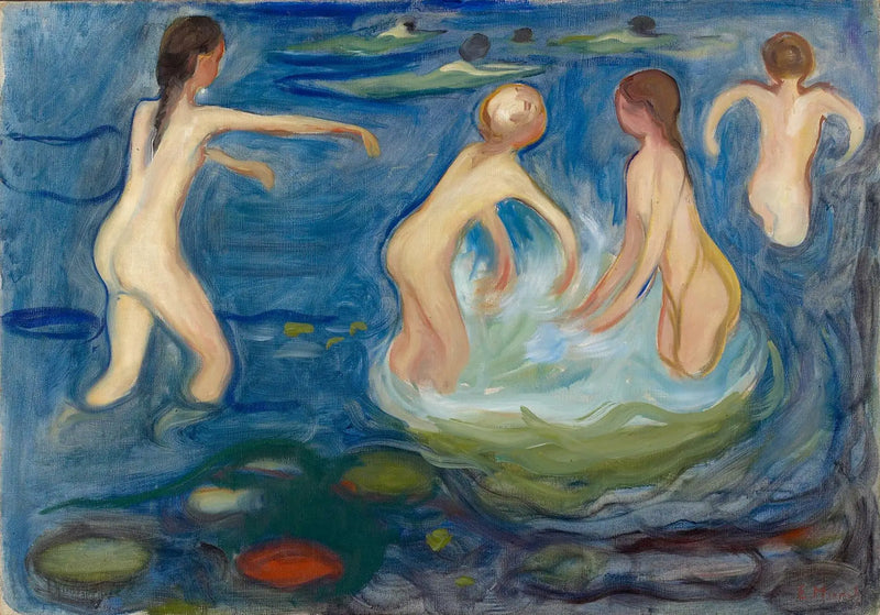 Девушки, купающиеся - Эдвард Мунк