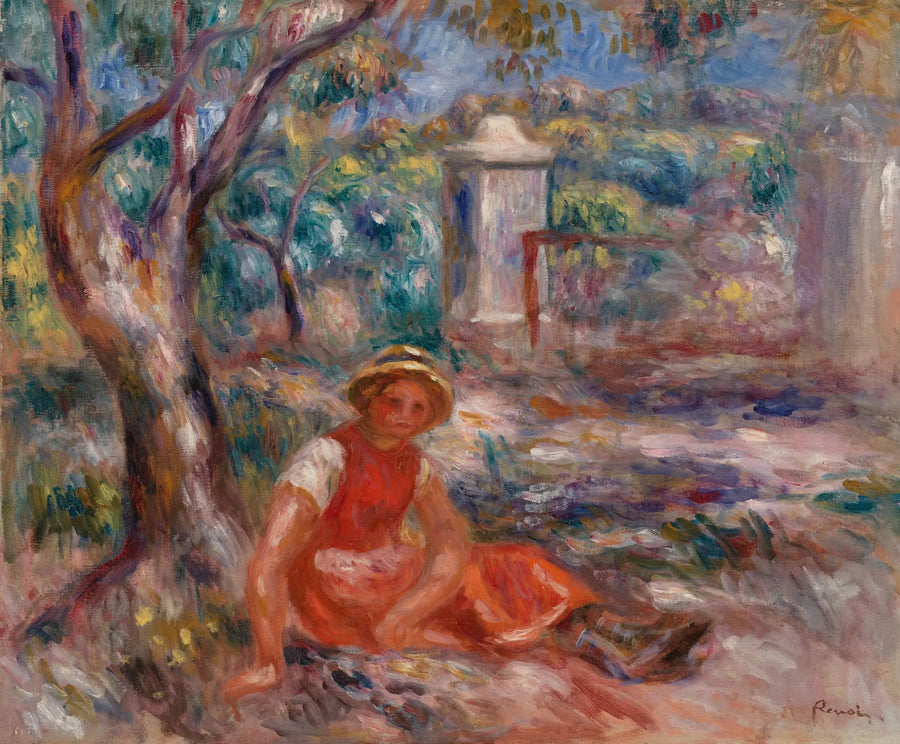 Девочка у дерева (Девочка у дерева) - Пьер-Огюст Ренуар