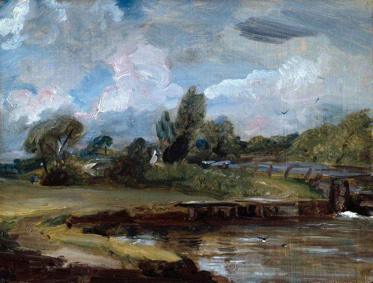 Flatford Lock un chemin au bord d’une rivière - John Constable - Alpha Reproduction