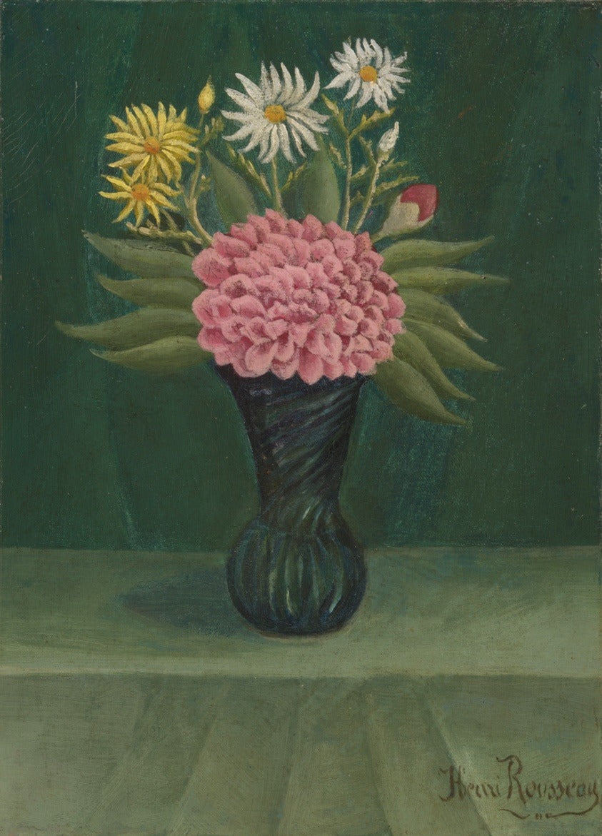 Fleurs et dahlia dans un vase - Henri Rousseau - Alpha Reproduction