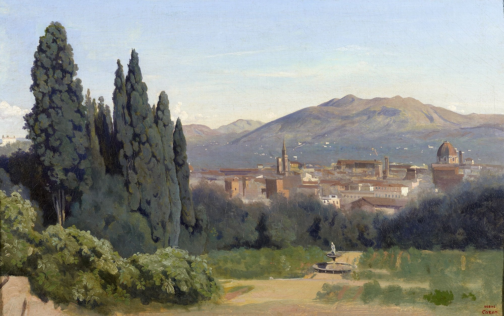 Florence Vue prise des Jardins Boboli - Jean-Baptiste Camille Corot - Alpha Reproduction